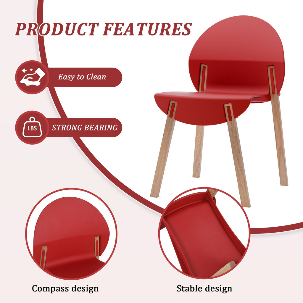 4 Piece Set Of Single Chairs, Traditional Elements With Round Table