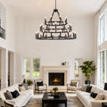 39.37 Inch 3-Tiers Wagon Wheel Chandelier