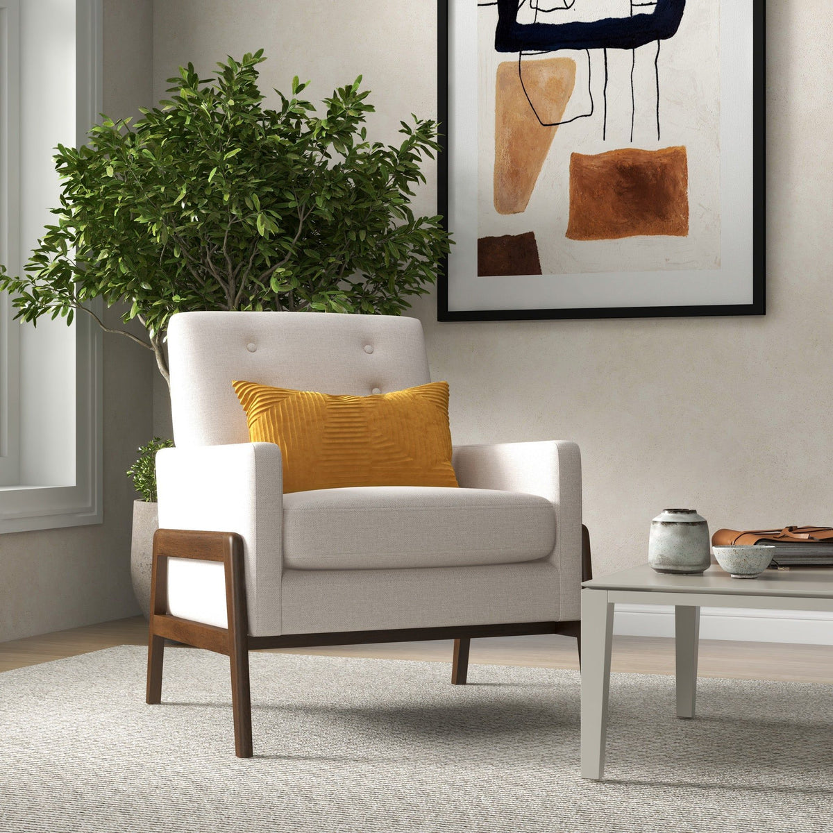 Cole - Solid Wood Lounge Chair