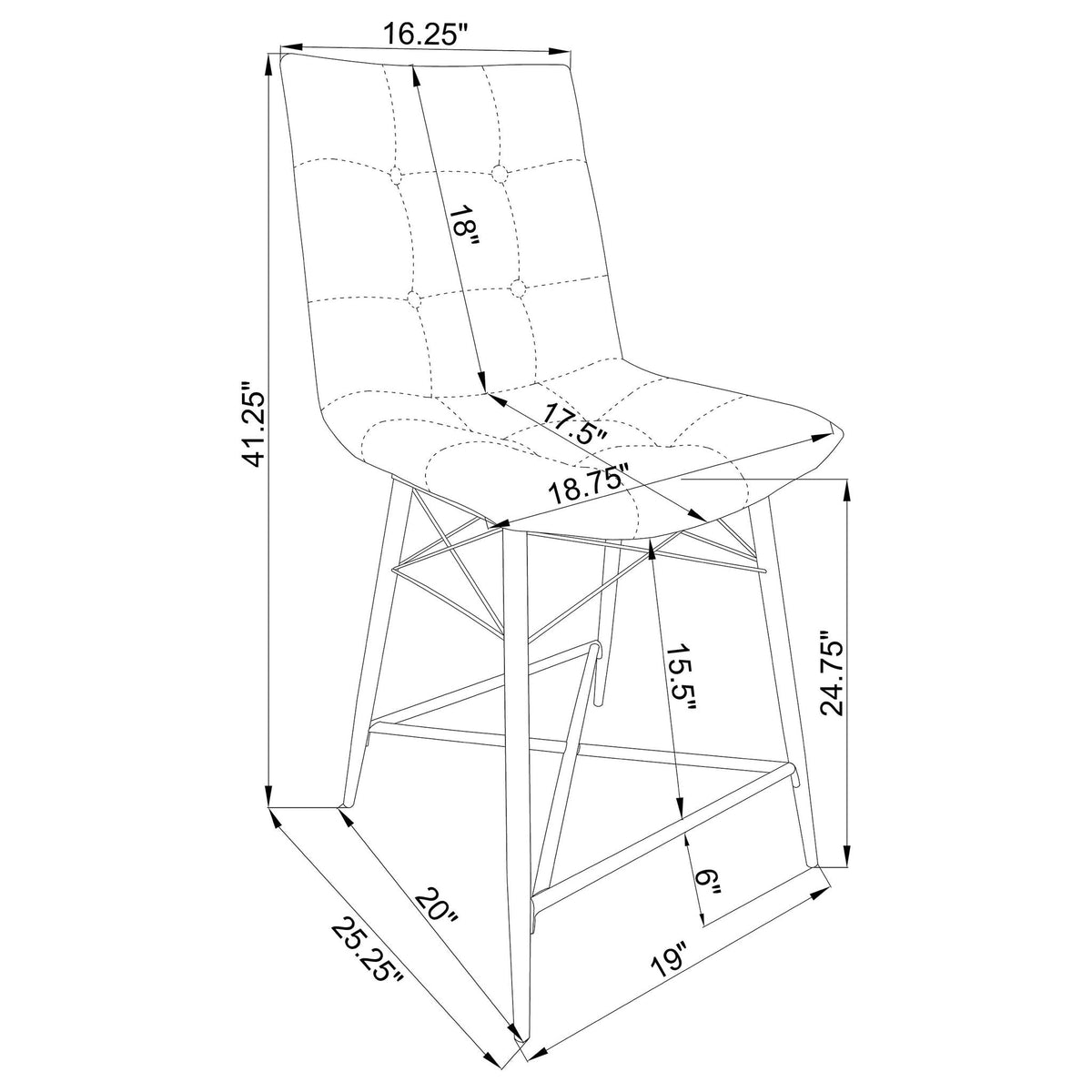 Counter Height Stools & Padded Seat (Set of 2)
