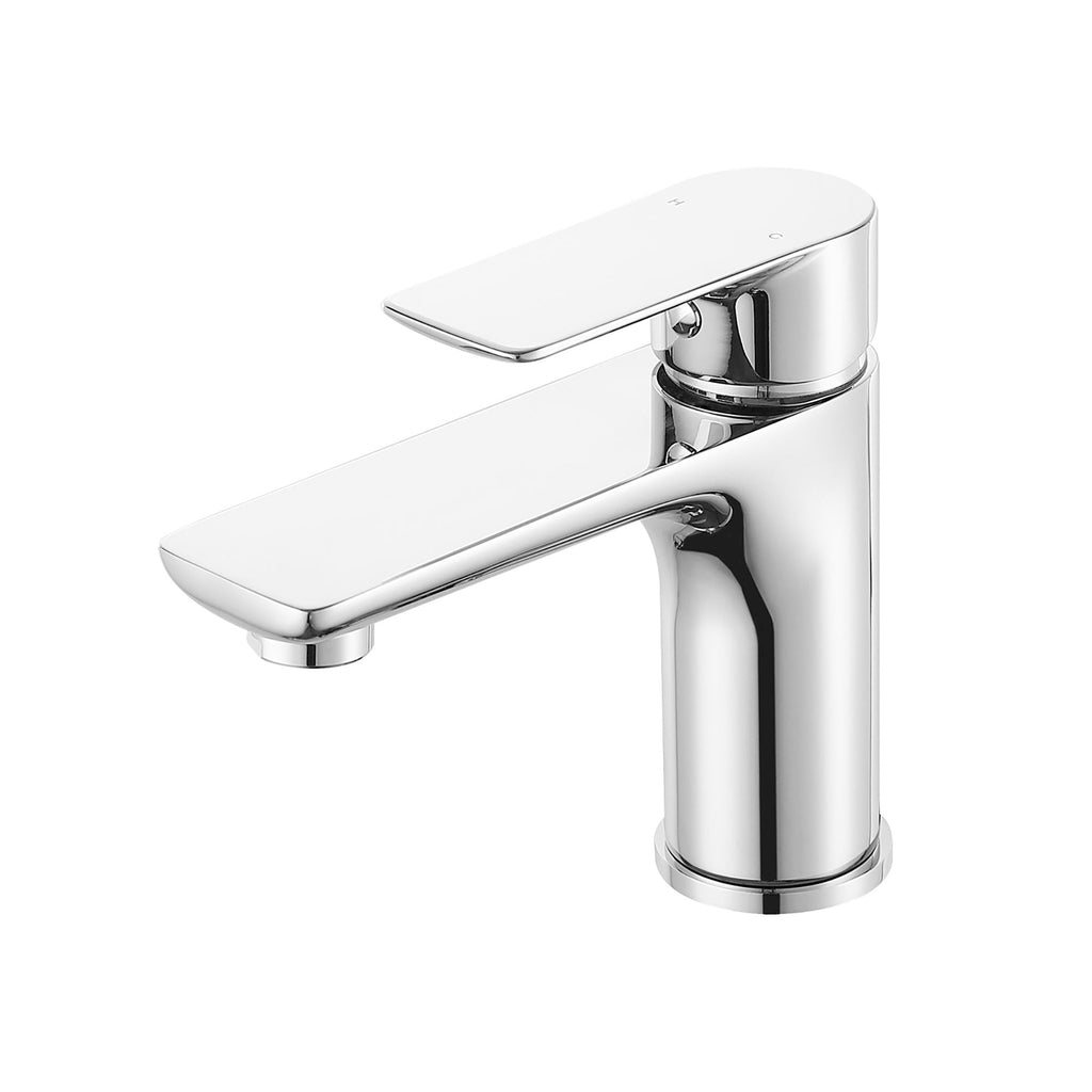 Single Handle Lavatory Basin Sink Faucet Brass Bathroom Faucet With Hot And Cold Water Control - Chrome