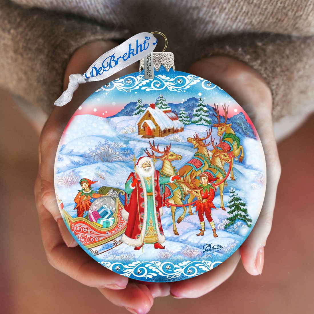 Long-awaited Courier Glass Ornament Limited Edition by G. DeBrekht - Christmas Santa Snowman Decor - 73843