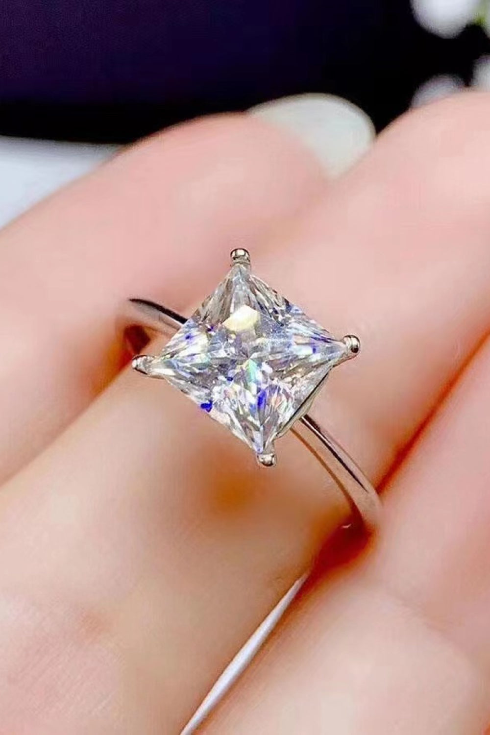 5 Carat Princess-Cut Sparkala™ Solitaire Ring (Platinum Over Pure Sterling Silver)