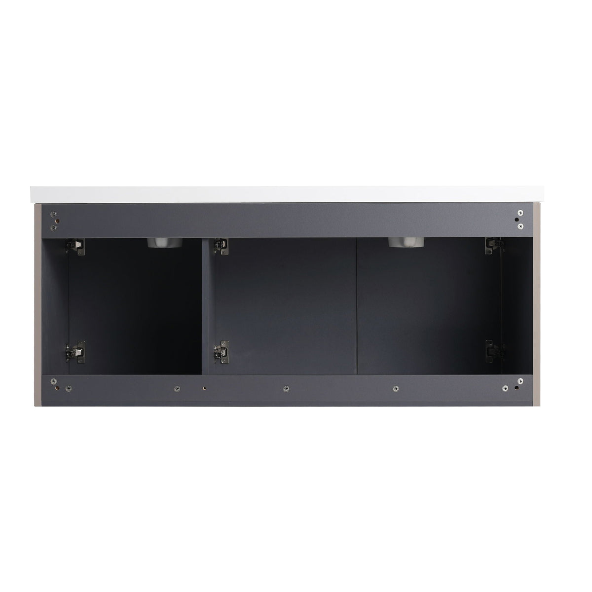 Contemporary Wall Mounted Bathroom Vanity With Resin Double Sink