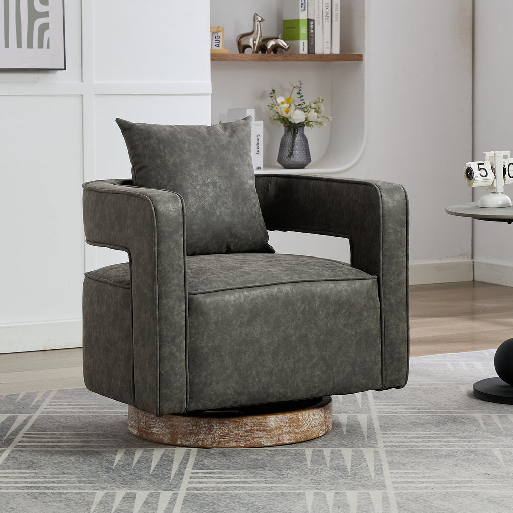 29.1"W Swivel Accent Open Back Barrel Chair