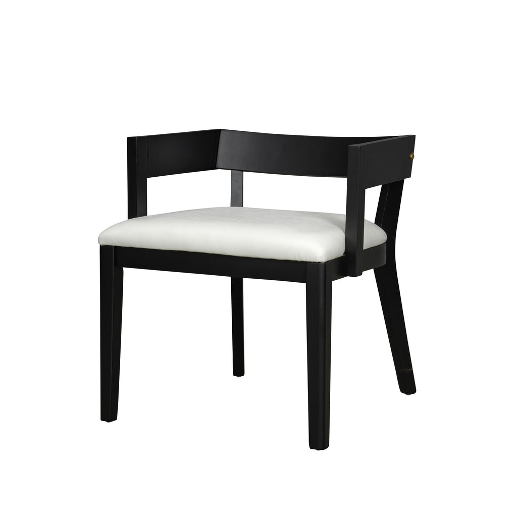 Modern Glossy Dining Chairs (Set of 2), Elegant Upholstery And Ergonomic Design - Black White