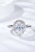 1.5 Carat Pear-Cut Sparkala™ Teardrop Ring (Platinum Over Pure Sterling Silver)