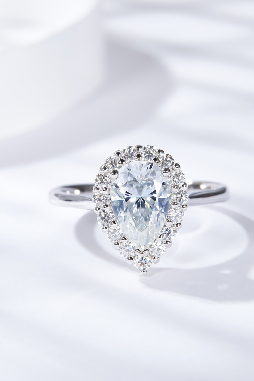 1.5 Carat Pear-Cut Sparkala™ Teardrop Ring (Platinum Over Pure Sterling Silver)