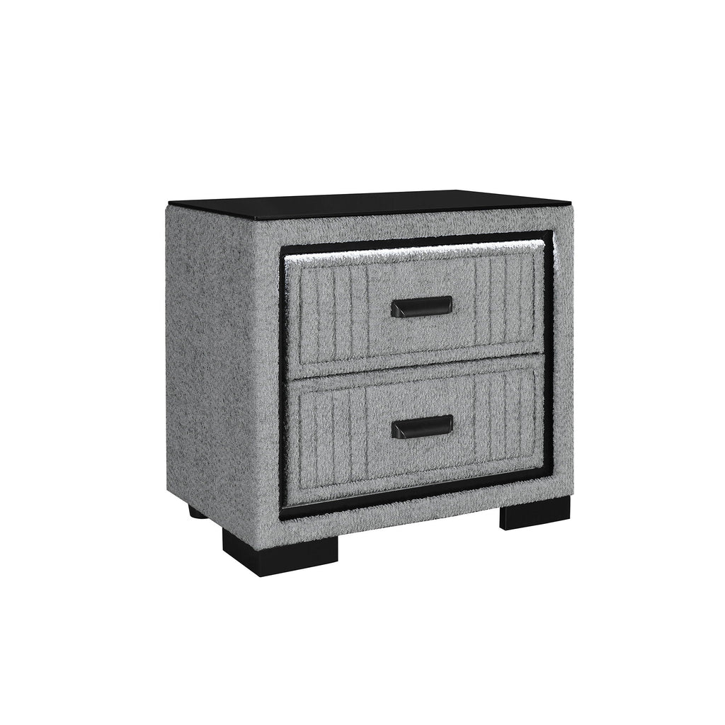 Isaiah - 5 Piece Bedroom Set With TV Lift-LED, Speakers And Fireplace