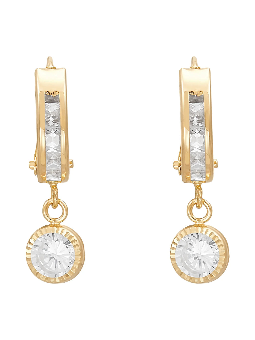 Cubic Zirconia Earrings in 10K Yellow Gold