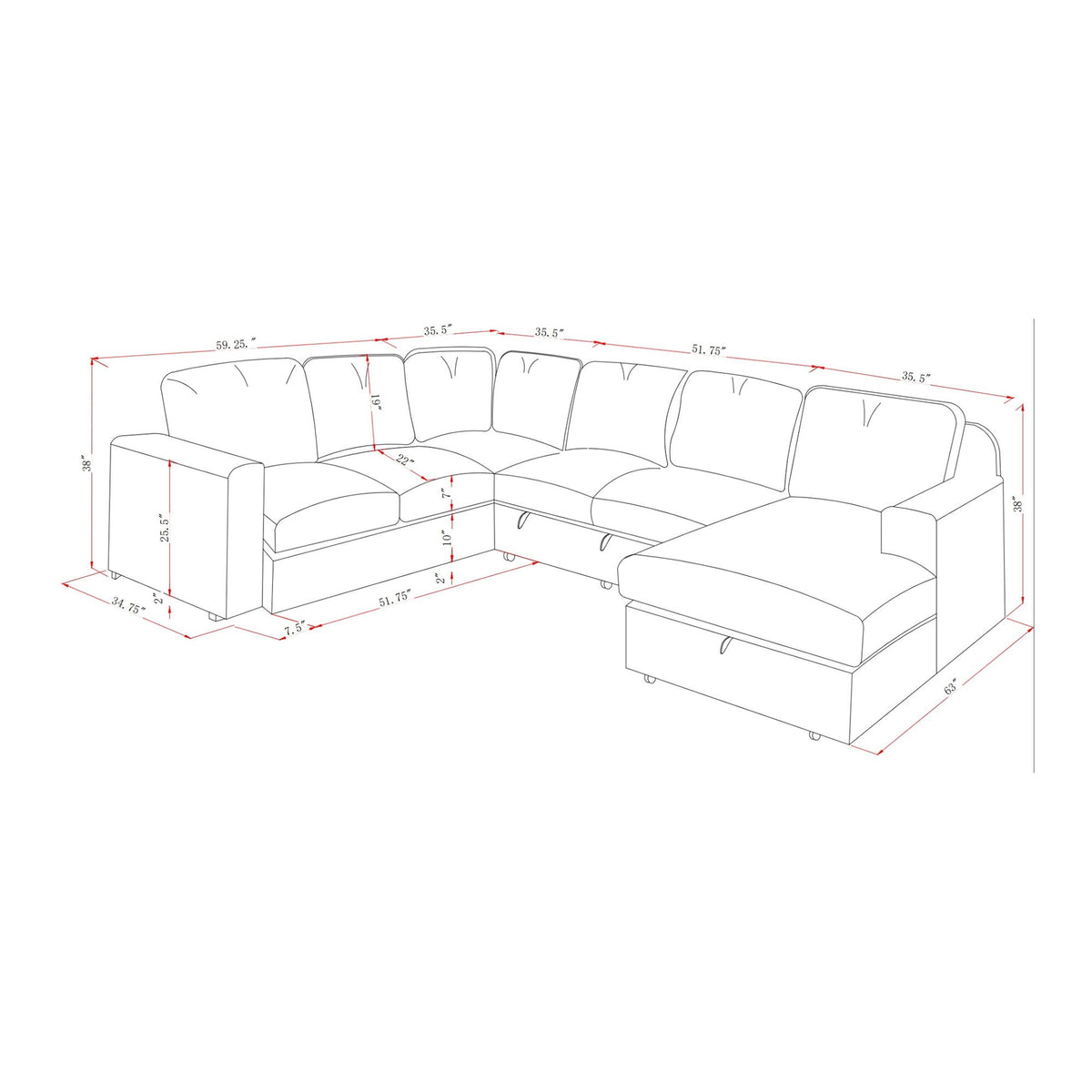 Melody - Contemporary Design Sectional Sofa