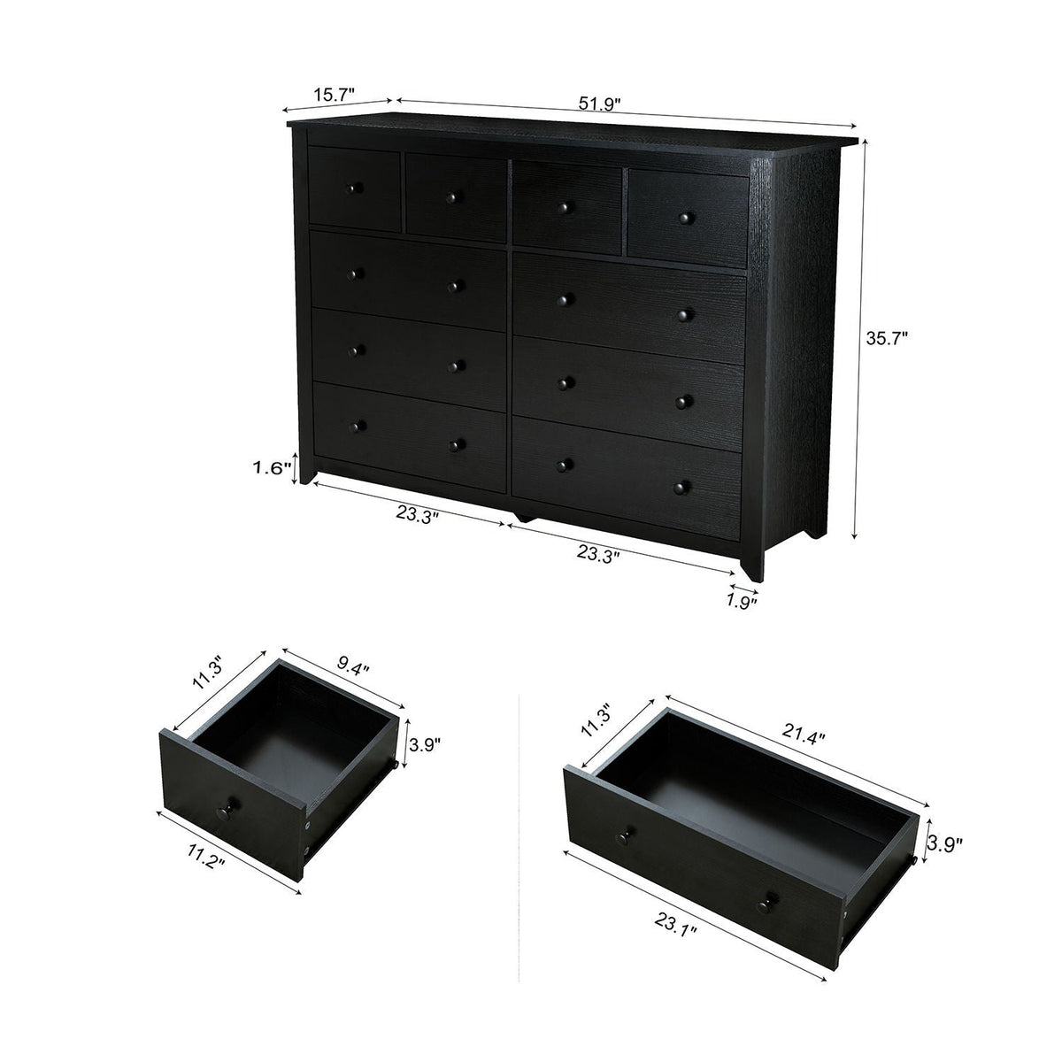 10 Drawer Dresser For Bedroom Ample Storage