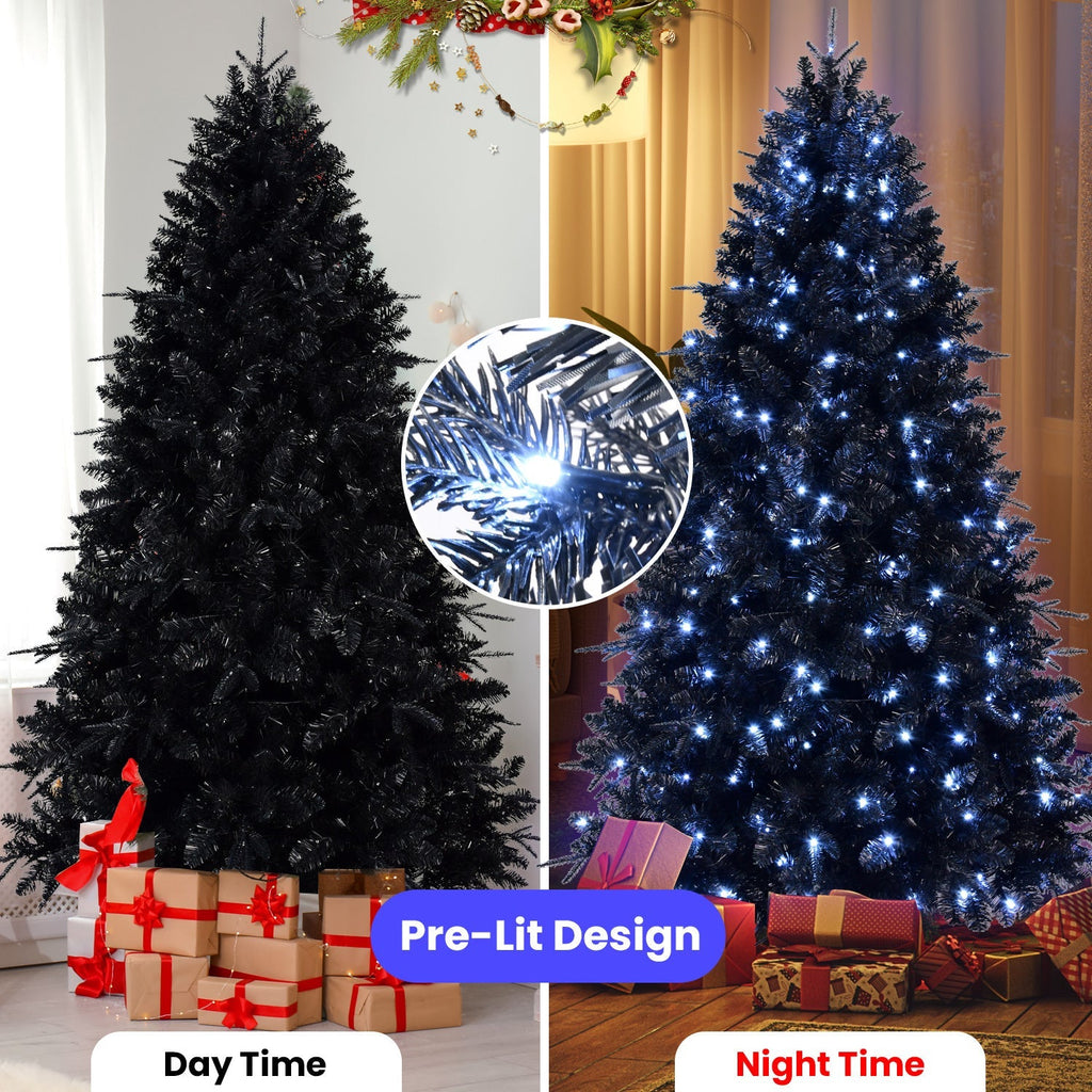 The 6-Foot Pre-Lit Black Christmas Tree