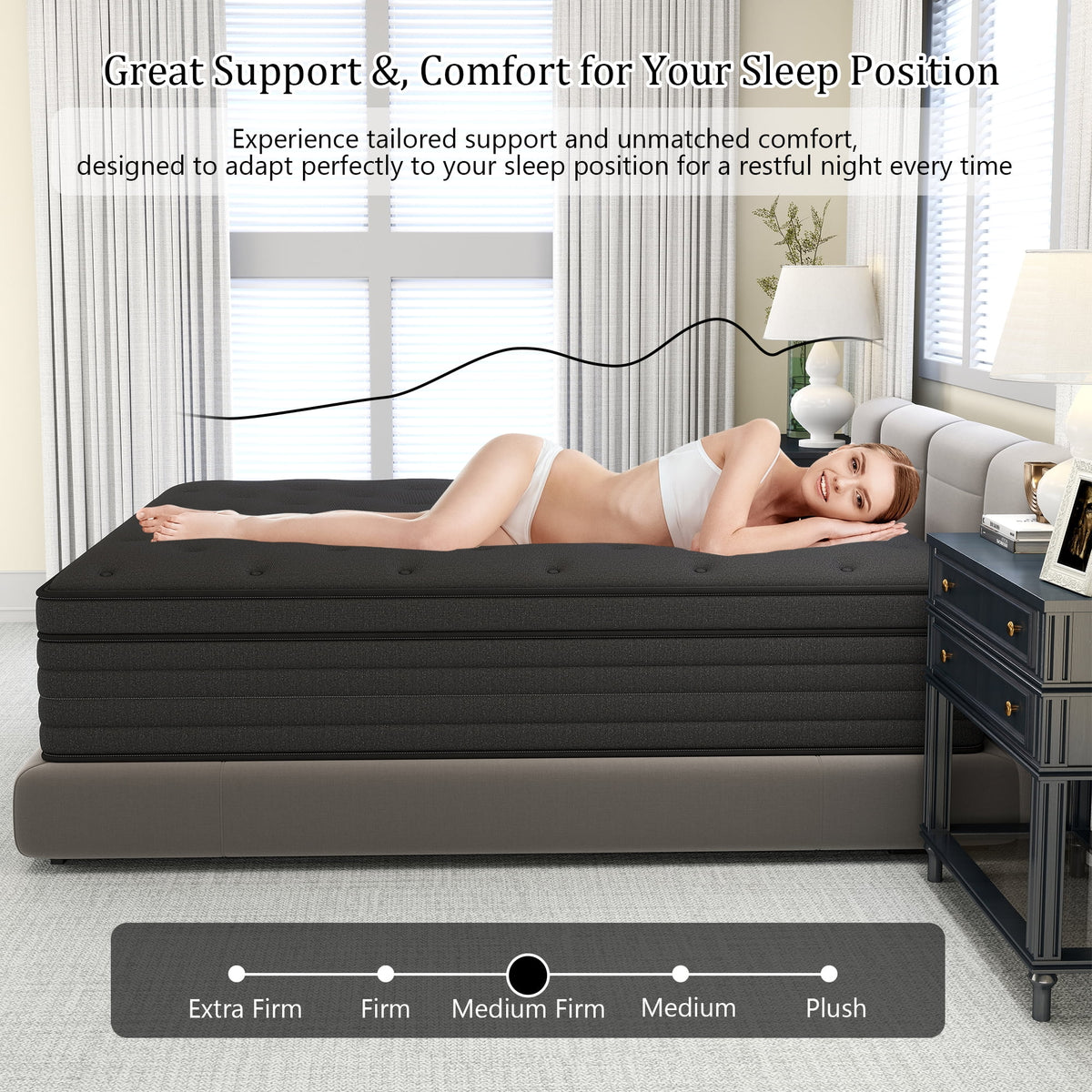 12 Inch Queen Mattress,Hybrid Mattresses Medium Firm in a Box