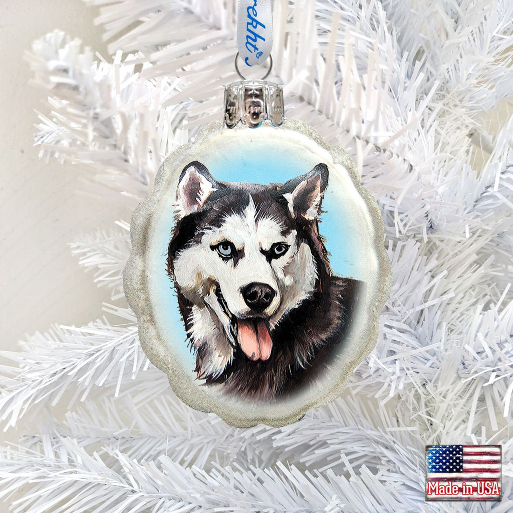 Siberian Husky Mercury Glass Ornament by G. DeBrekht - Pets Dog and Cats Decor - 774013