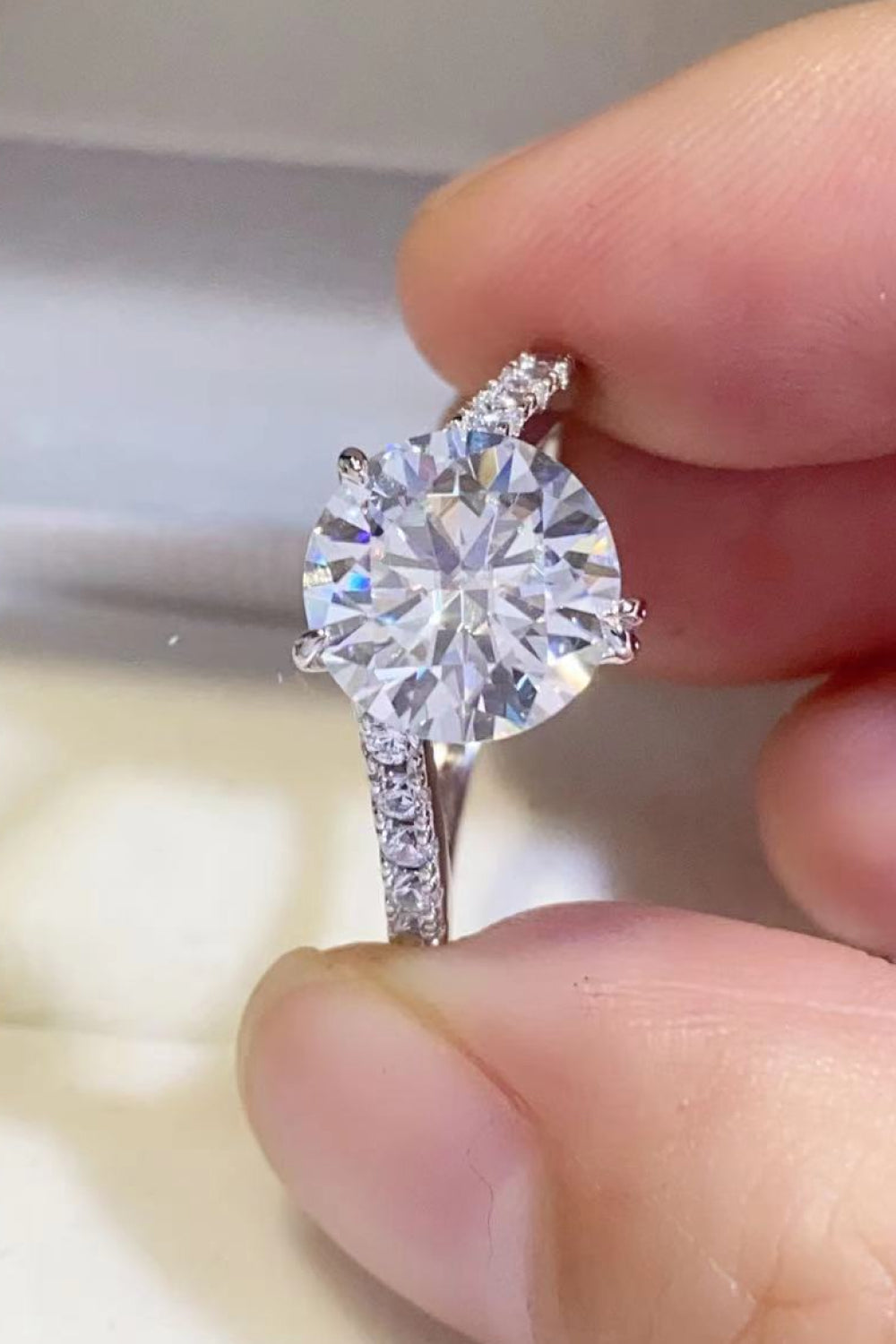 3 Carat Brilliant Round Cut Sparkala™ Platinum Over Pure Sterling Silver Ring