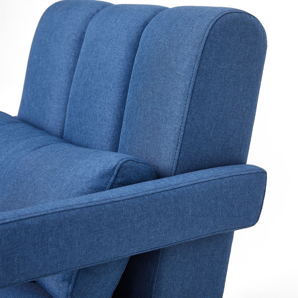 Upholstered Accent Chair With Pillow, Designed For Living Room - Navy Blue