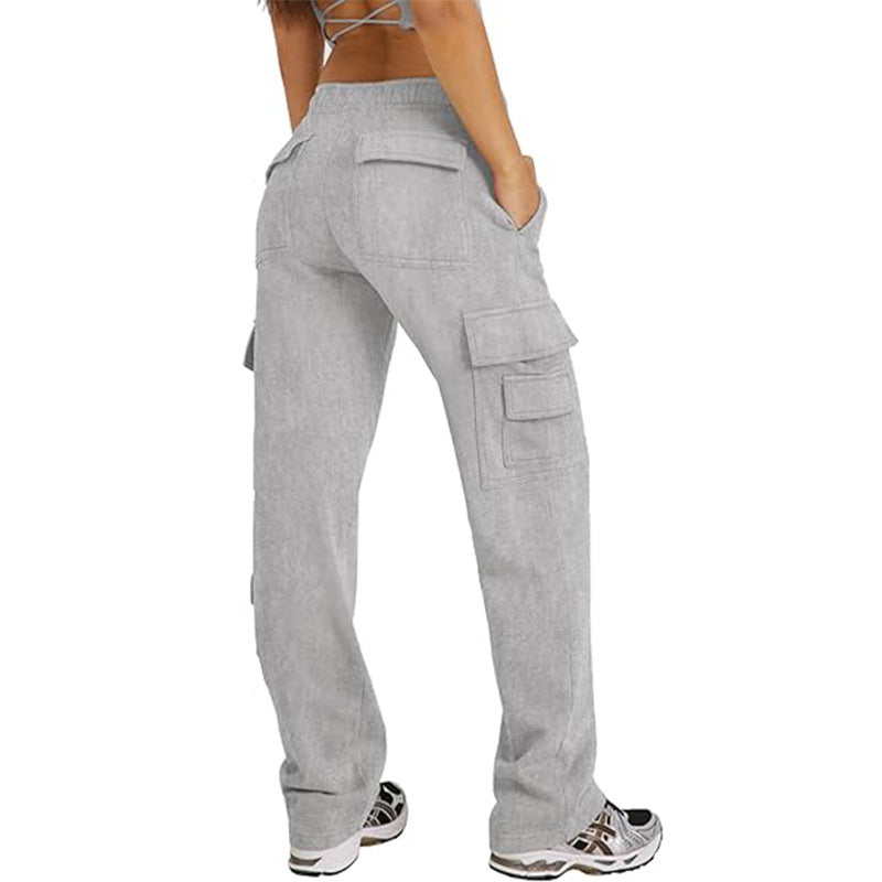 Women's Wide Leg Cargo Pants – High Waist, Multi-Pocket, Loose Fit