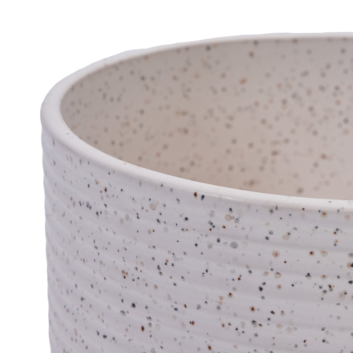 2 Pieces Ceramic Flowerpot Set, Milk White