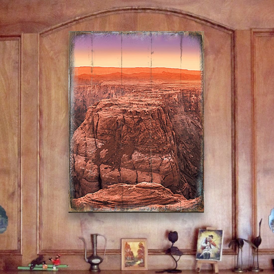 Canyon Dusk Art Wooden Wall Art by Nature Wonders - Nature Wildlife Decor  - 95278B