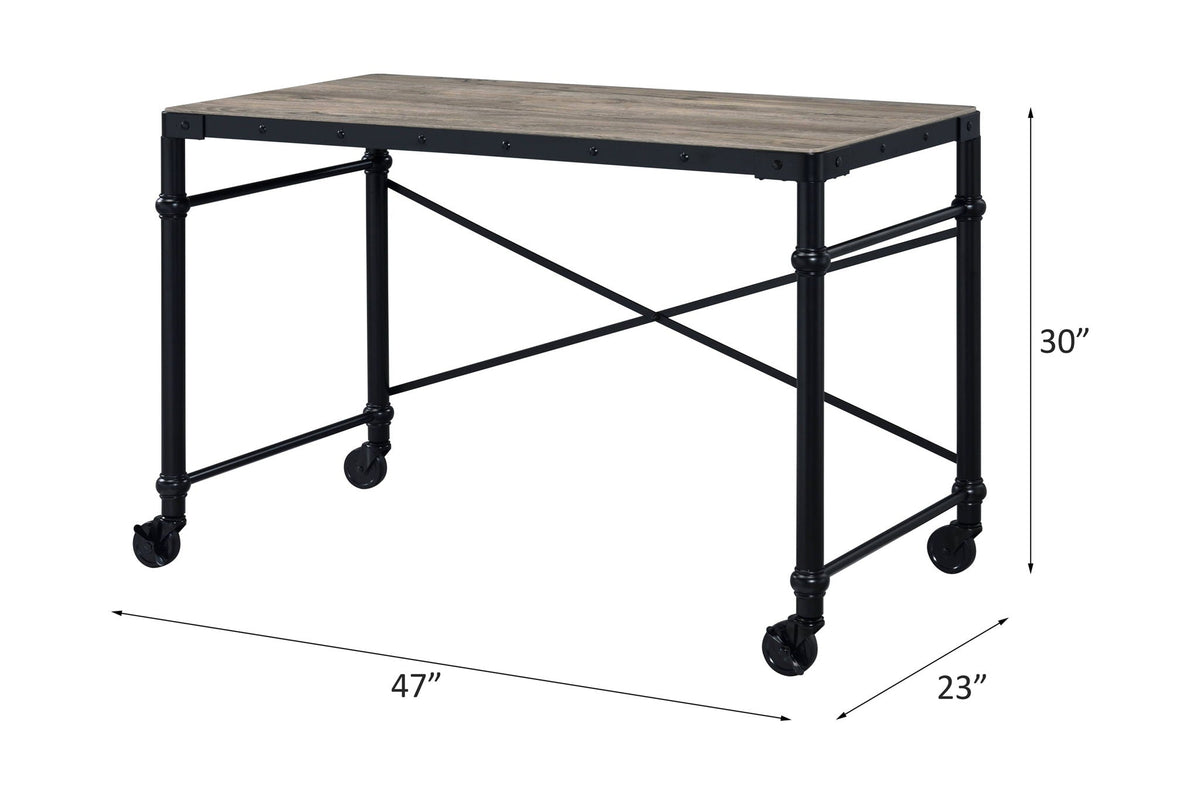 Oklarth Rustic Writing Desk - Black / Oak