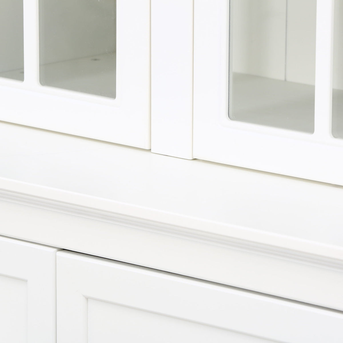 Retro Style Hutch Cabinet With Glass Door, China Cabinet For Home