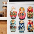 Nested Dolls Decorative Eco Wood Magnets Set of 6 by G. Debrekht - Christmas Decor - 8090130G-S6
