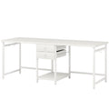 2 Person Computer Desk With Drawers And Shelves, Extra Long Double Workstation
