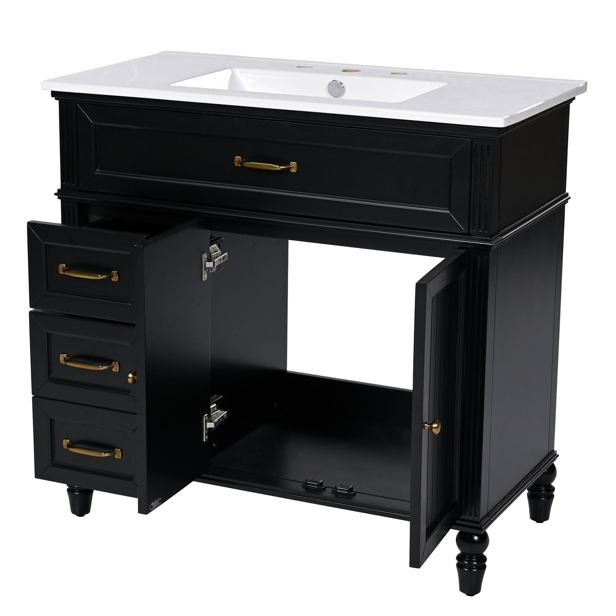 Bathroom Vanity With Sink, Freestanding Cabinet & Drawers