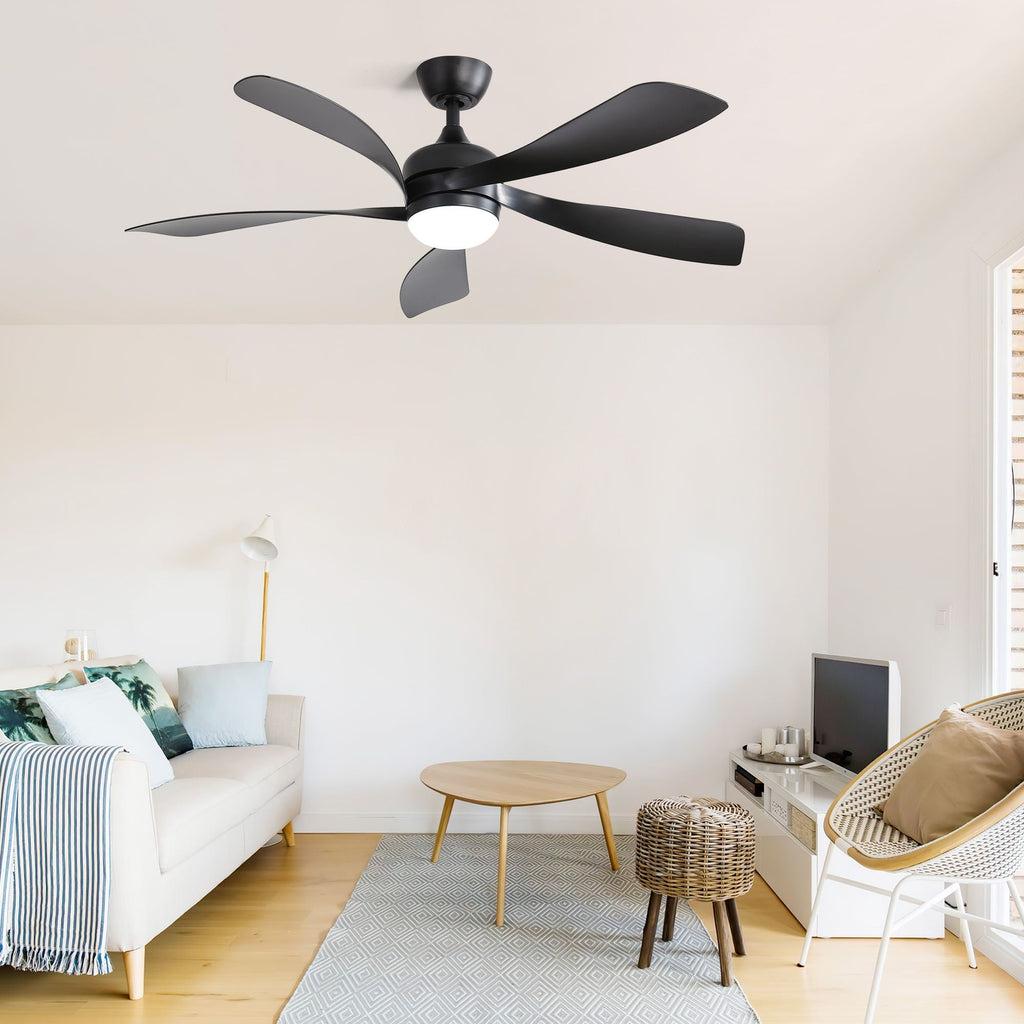 Ceiling Fan with DC Motor and Integrated Light