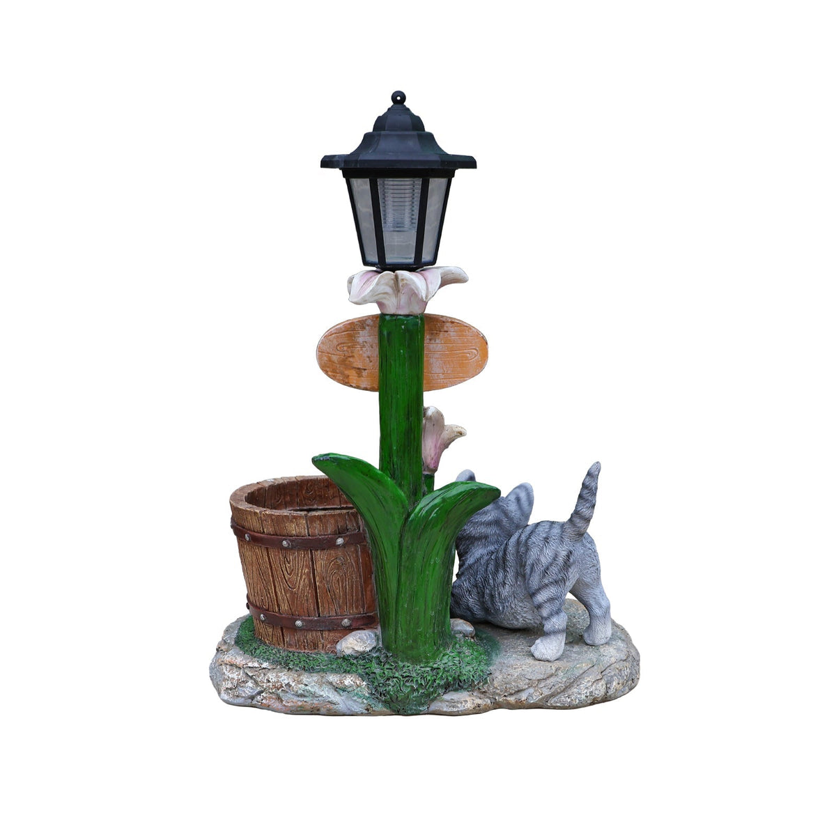 Lying Cat Solar Planter Garden Decor