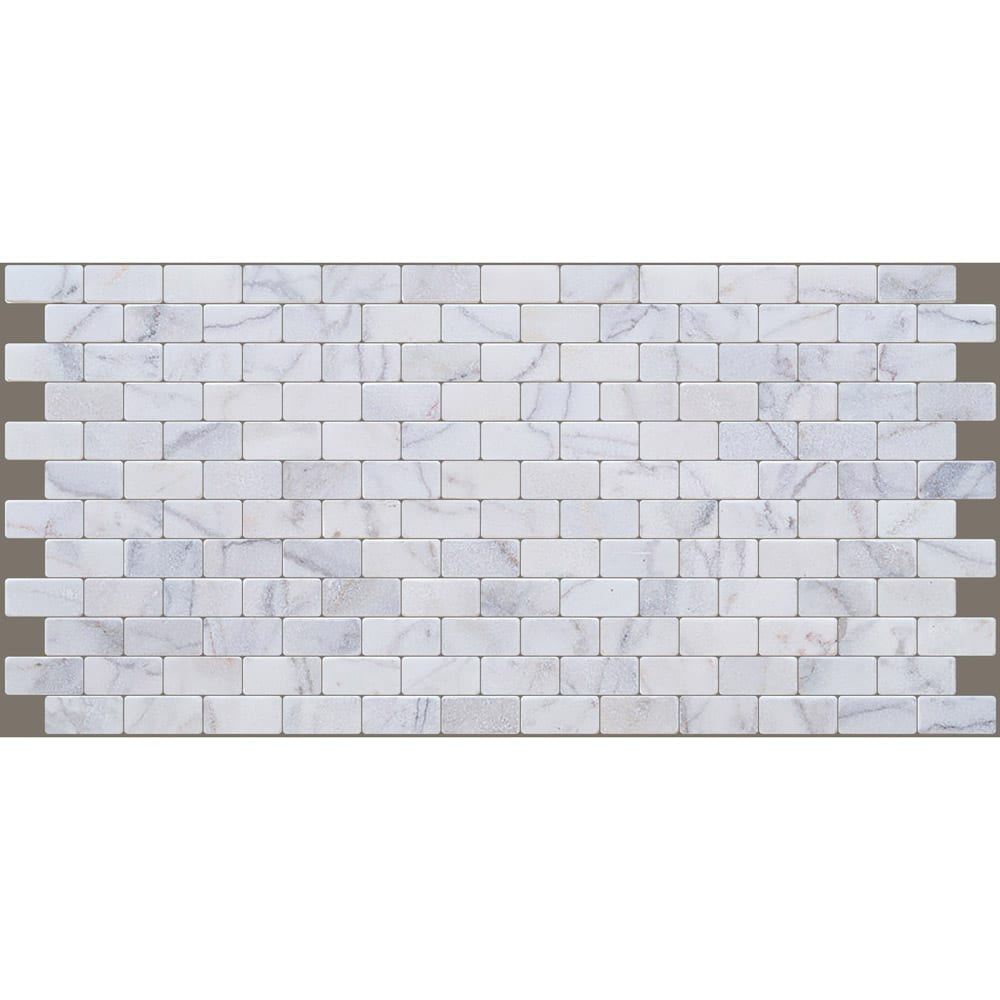 Bianco Ibiza White Marble Tumbled Mosaic Floor and Wall Tile - Livfloors Collection