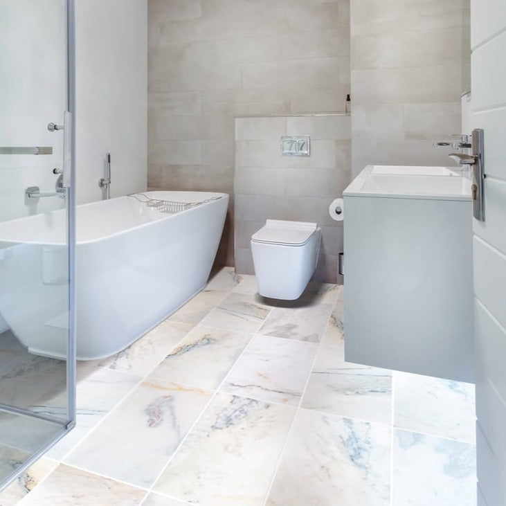 Bianco Ibiza White Marble Floor and Wall Tile - Livfloors Collection