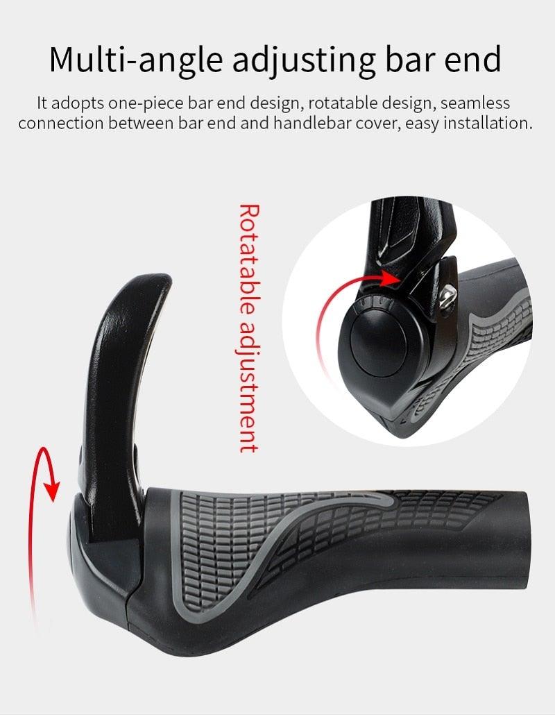 Bicycle Handlebar Grips Cycling Bicycle Accessories Non-Slip Bicycle Handlebar Grips Bike Handle Ergonomic Shockproof Bicycle Handle Grip With Adjustable Aluminum Lock For Mountain Bike