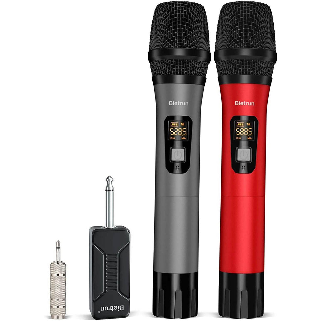 Bietrun Wireless UHF Metal Dual Handheld Dynamic Mic Karaoke System