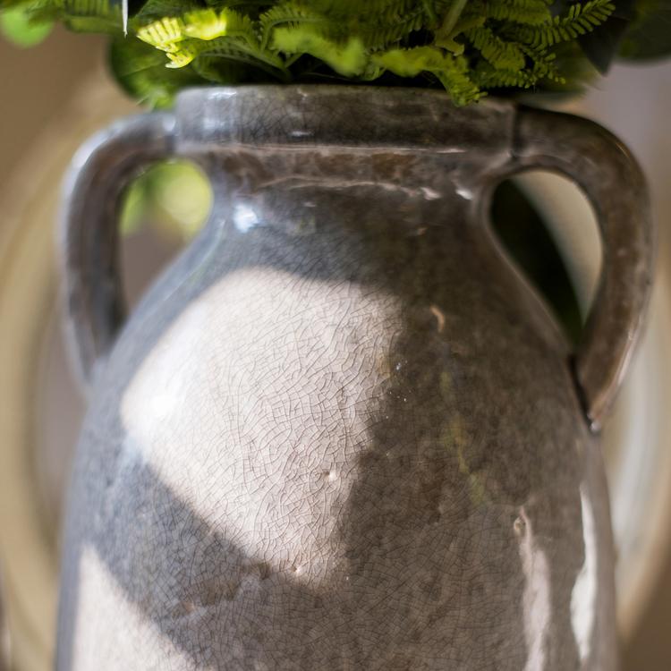 Binglie Glazed Pottery Vase with Handles