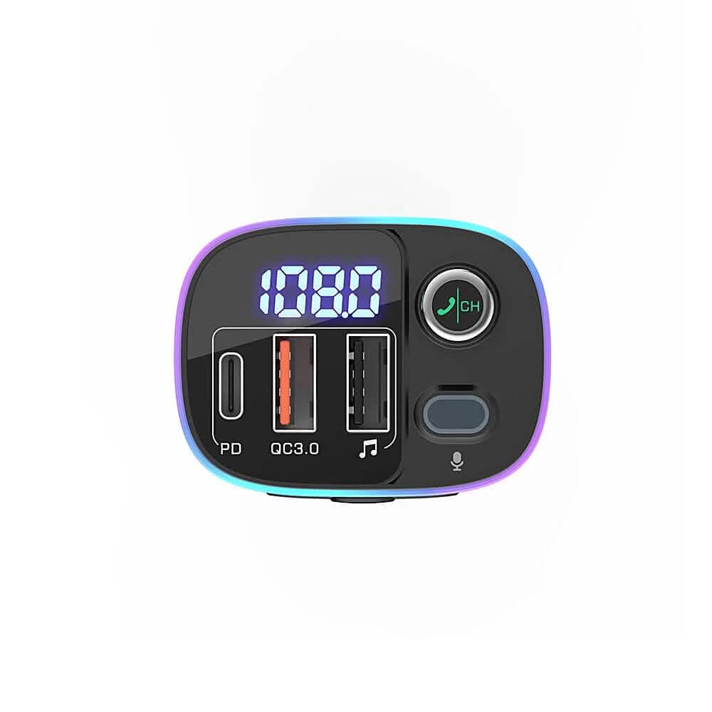 Bluetooth V5.0 FM Transmitter USB Car Charger