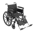 Cruiser X4 Lightweight Dual Axle Wheelchair with Adjustable Detachable Arms, Full Arms, Elevating Leg Rests, 20" Seat