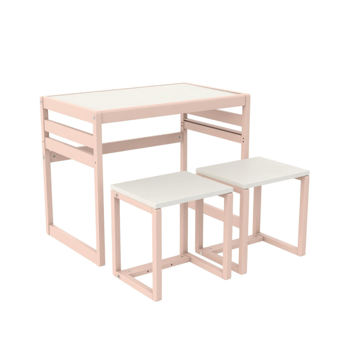 Signy 3 Piece Activity Table Set - Pink / White