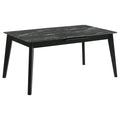 Bellingham - Dining Table With Self Storing Extension Leaf - Black Marble-Look Sintered Stone