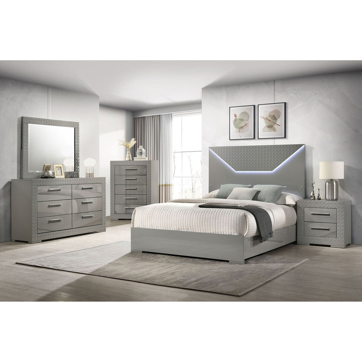 Pierce - Panel Bed LED Headboard