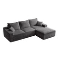 L Shaped Sectional Sofa, Full Compression 3 Seater Cloud Couch With Chaise