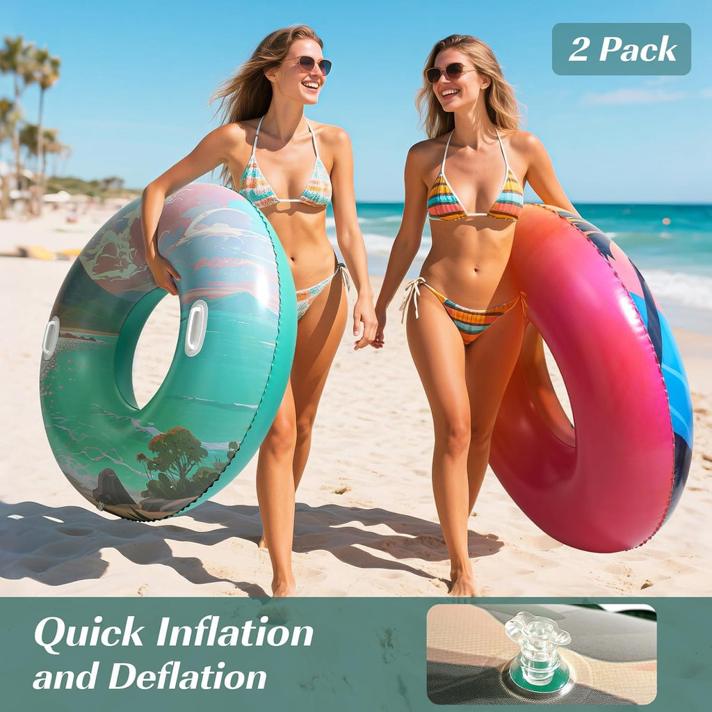 Pool Floats, Pool Tubes for Adult, Inflatable Pool Floats Fun Pool Floaties for Swimming Pool Beach Lake River Party Decoration Toys