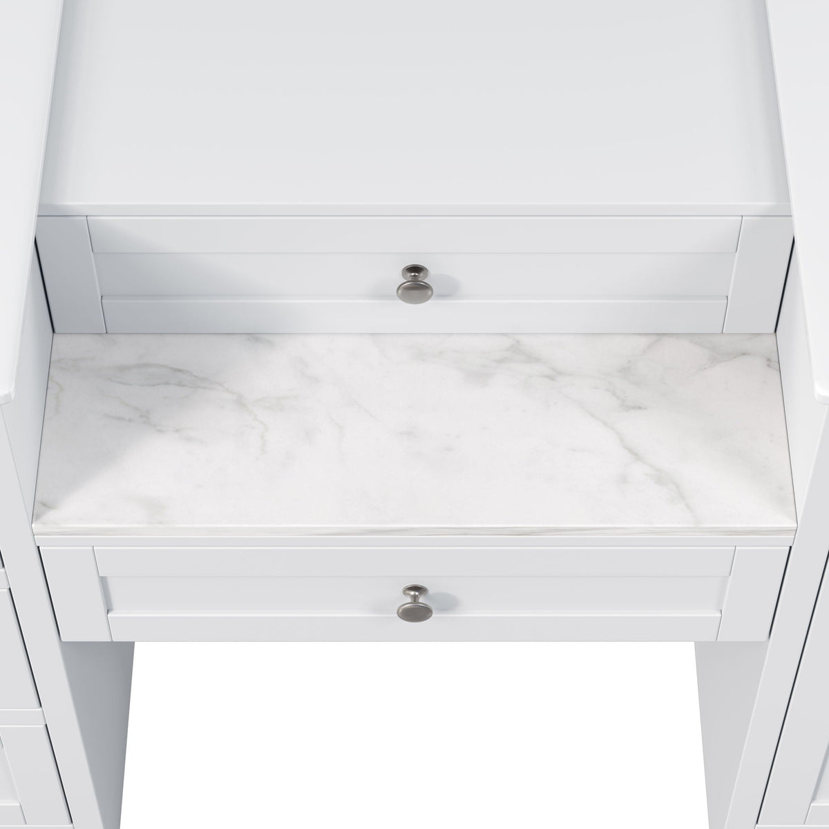 Double Sink Bathroom Vanity With Countertop, 2 Ceramic Sinks, 6 Drawers