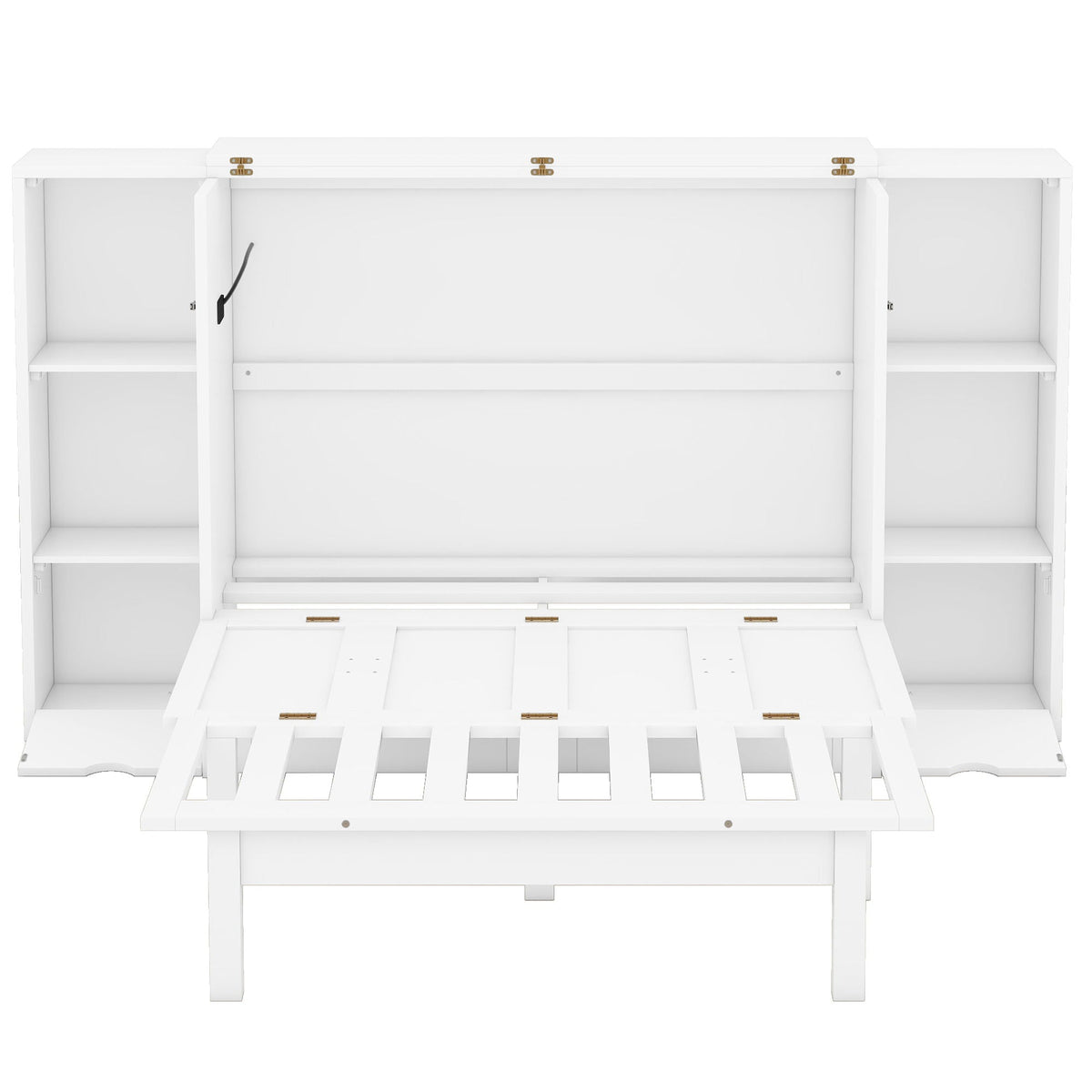 Murphy Bed With Shelves, Drawers And USB Ports