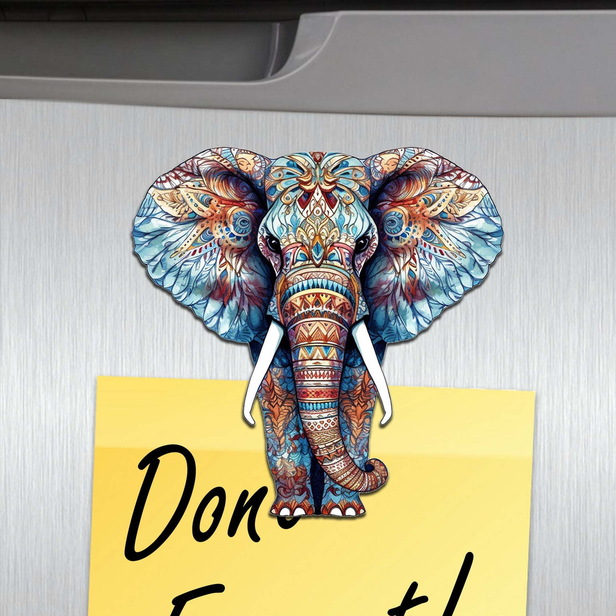 Elephants Decorative Eco Wood Magnets Set of 6 by G. Debrekht - Wildlife Decor - 8090036G-S6