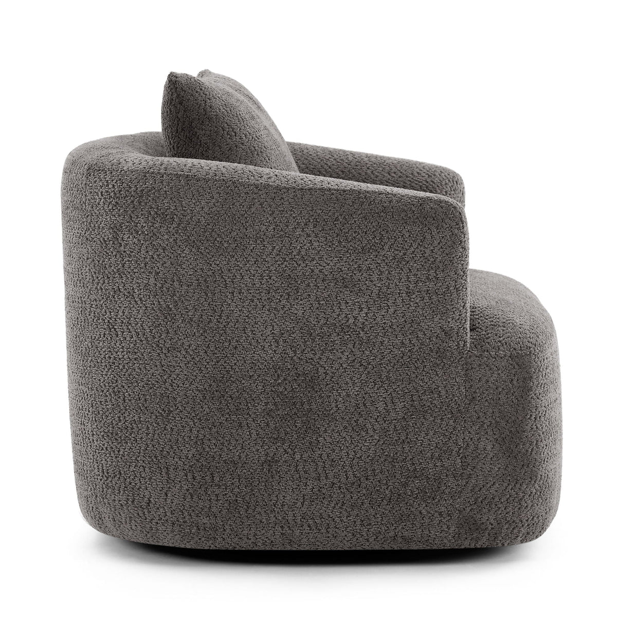 360° Swivel Barrel Sofa Chair With Throw Pillow, Upholstered Accent Chair