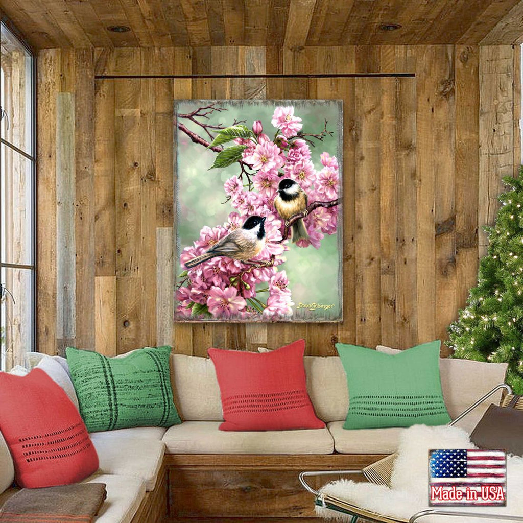 Spring Blossoms Wooden Wall Art by D. Gelsinger - Easter Spring Decor - 95671B-DG