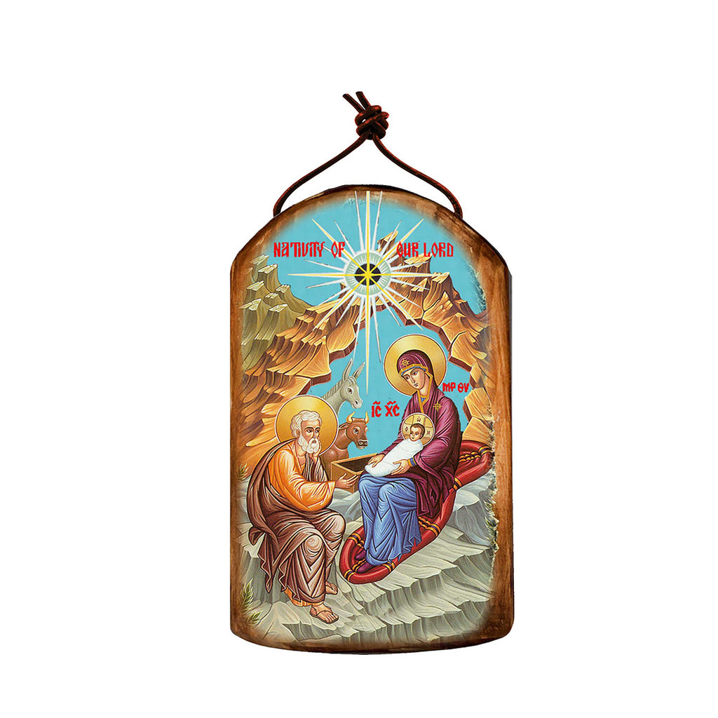 Orthodox Nativity Religious Christian Sacred Icon Ornament - Inspirational Icon Decor - 87052