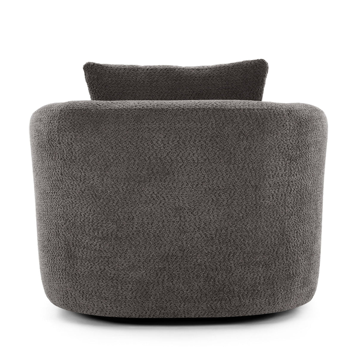 360° Swivel Barrel Sofa Chair With Throw Pillow, Upholstered Accent Chair